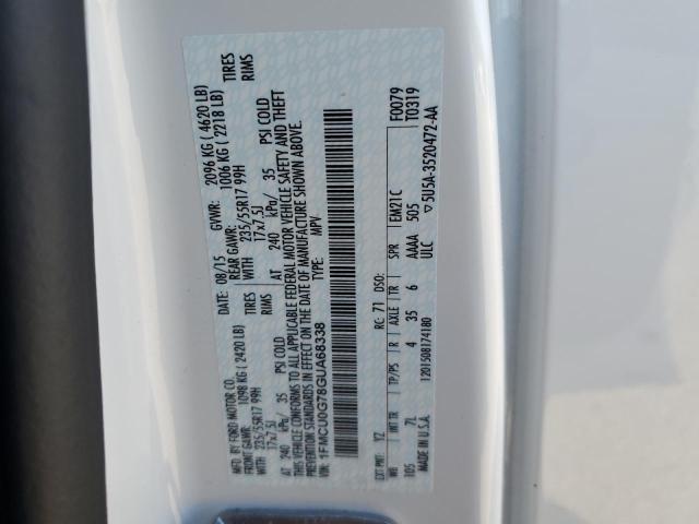 1FMCU0G78GUA68338 Ford ESCAPE SE