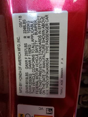 1HGCV3F54JA006254 Honda Accord Hybrid Exl