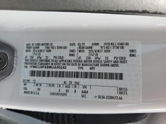 1FMCU0F69MUA50242 Ford ESCAPE S