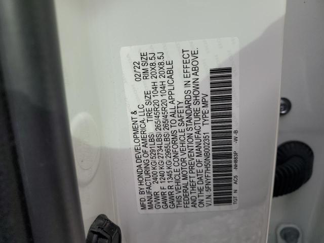 5FNYF7H50NB002351 Honda Passport Exl