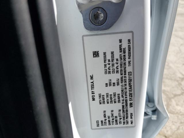 5YJ3E1EA4PF601123 Tesla MODEL 3