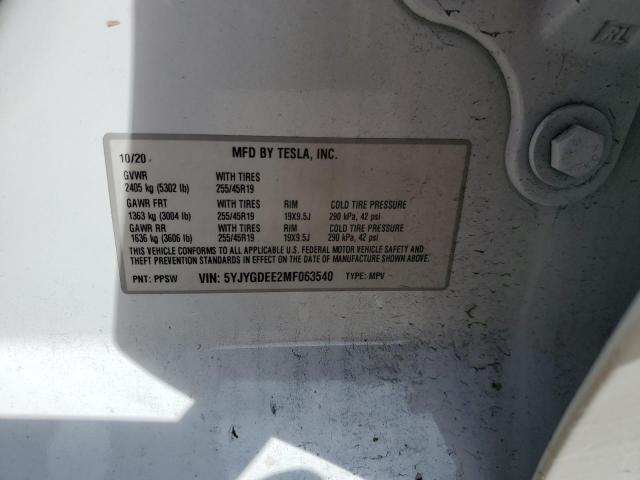 5YJYGDEE2MF063540 Tesla Model Y
