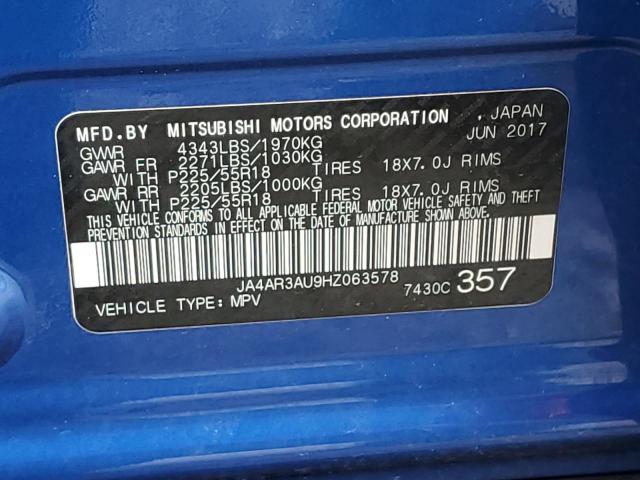 JA4AR3AU9HZ063578 Mitsubishi Outlander Sport Es