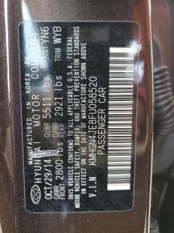 KMHGN4JE8FU058520 Hyundai Genesis 3.8l
