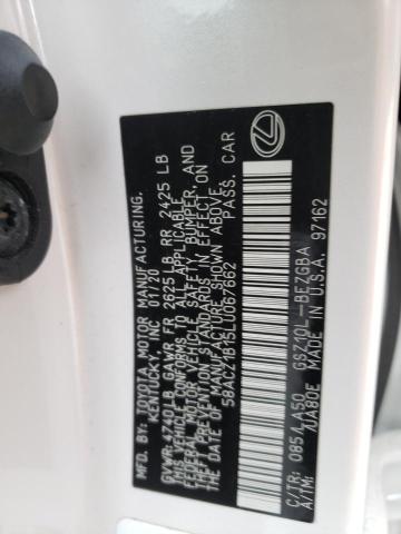 58ACZ1B15LU067662 Lexus Es 350 Base
