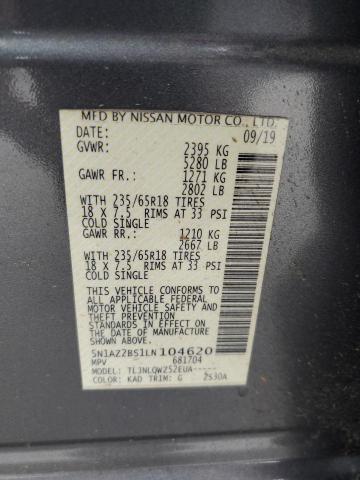 5N1AZ2BS1LN104620 Nissan MURANO SV