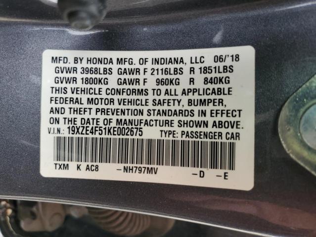 19XZE4F51KE002675 Honda INSIGHT EX