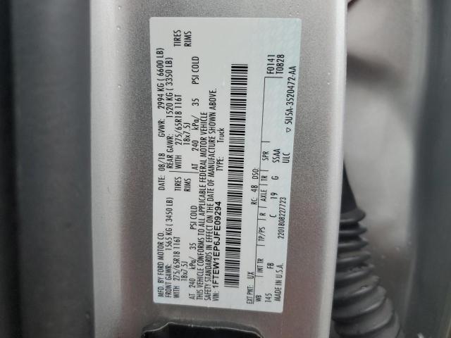 1FTEW1EP6JFE09294 Ford F150 Supercrew