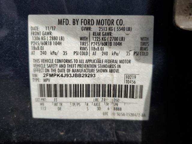2FMPK4J93JBB29293 Ford EDGE SEL