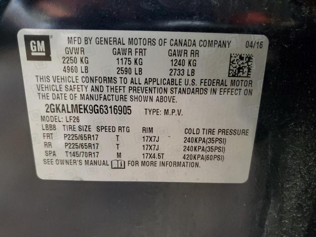 2GKALMEK9G6316905 GMC Terrain Sle