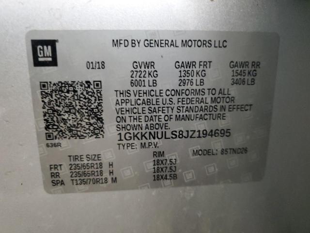 1GKKNULS8JZ194695 GMC Acadia Slt-1