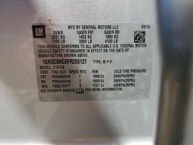 1GNSCBKC8FR293127 Chevrolet Tahoe C1500 Lt