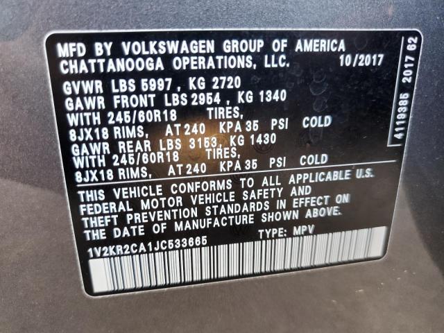1V2KR2CA1JC533665 Volkswagen ATLAS SE