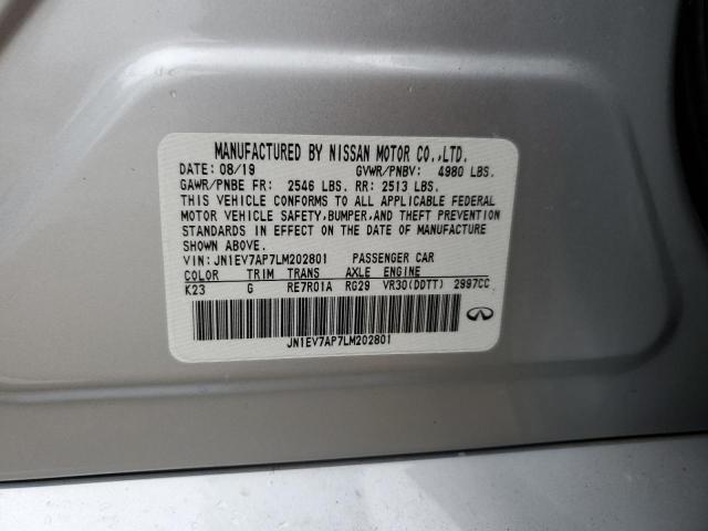 JN1EV7AP7LM202801 Infiniti Q50 PURE