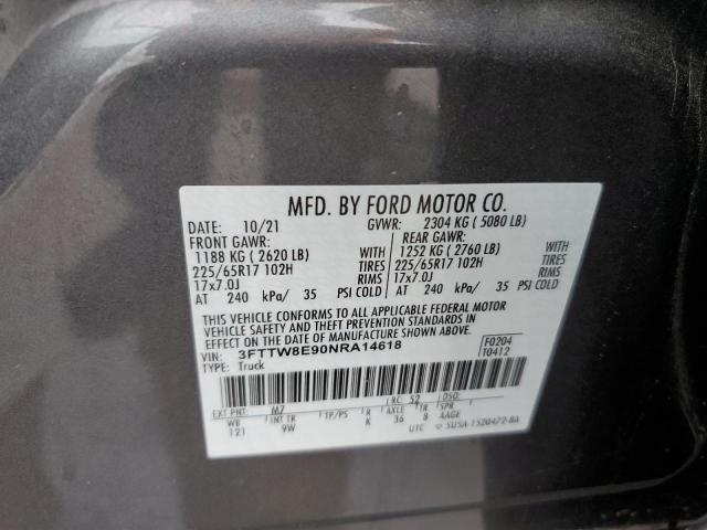 3FTTW8E90NRA14618 Ford Maverick Xl