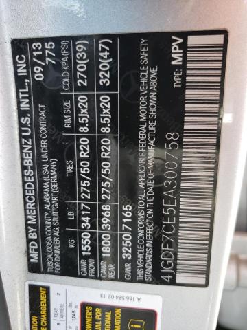 4JGDF7CE5EA300758 Mercedes-Benz Gl 450 4matic