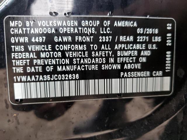 1VWAA7A35JC032636 Volkswagen PASSAT S