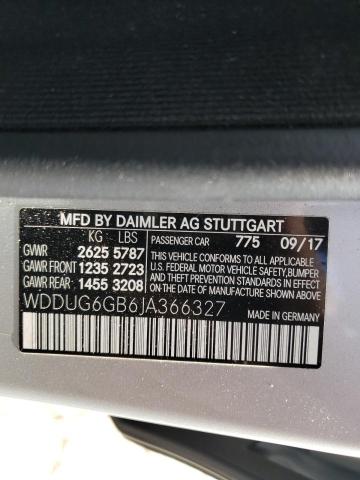 WDDUG6GB6JA366327 Mercedes-Benz S 450