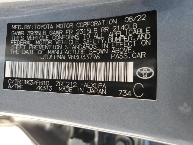 JTDEPMAE9N3033796 Toyota COROLLA LE