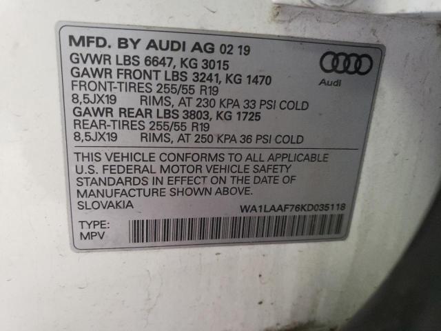 WA1LAAF76KD035118 Audi Q7 Premium Plus