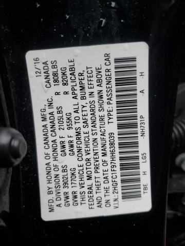 2HGFC1F97HH638039 Honda Civic Touring