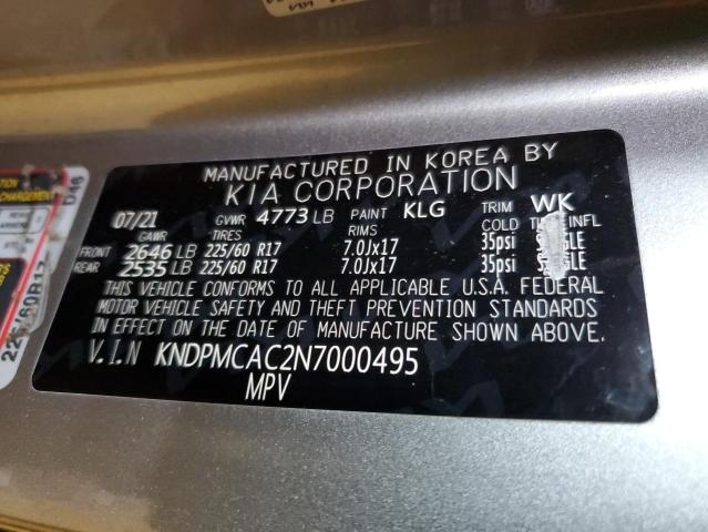 KNDPMCAC2N7000495 KIA Sportage Lx
