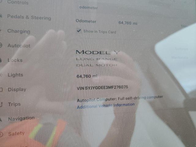 5YJYGDEE3MF276075 Tesla Model Y