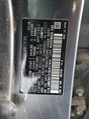 JHMCR6F52HC017934 Honda Accord Hybrid Exl