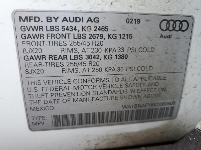 WA1BNAFY6K2060606 Audi Q5 Premium Plus