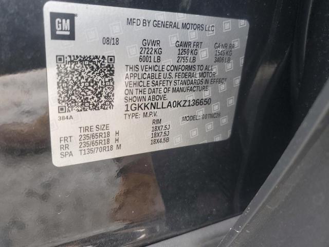 1GKKNLLA0KZ136650 GMC ACADIA SLE