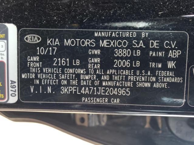 3KPFL4A71JE204965 KIA FORTE LX
