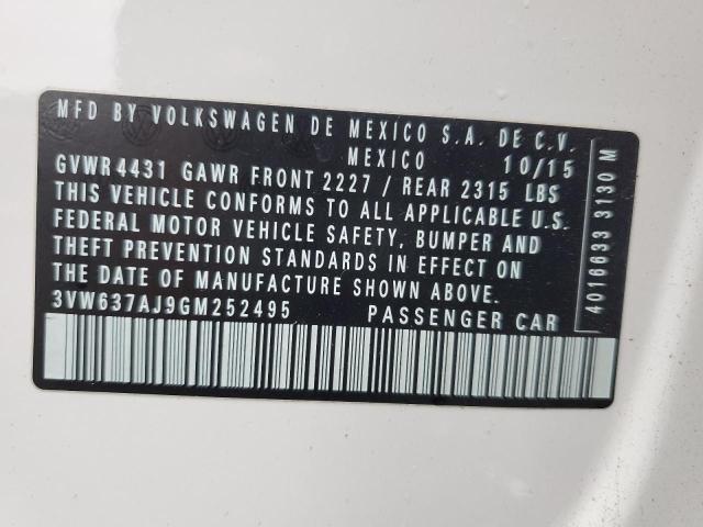 3VW637AJ9GM252495 Volkswagen Jetta Hybrid