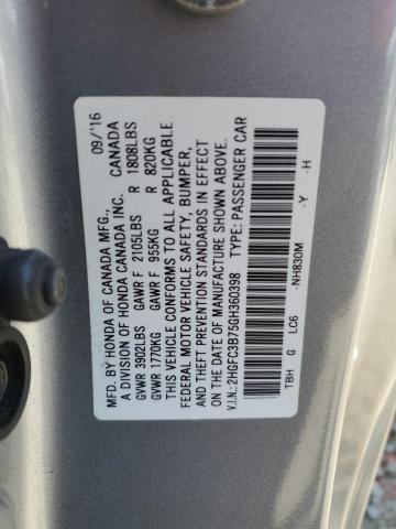 2HGFC3B75GH360398 Honda CIVIC EXL