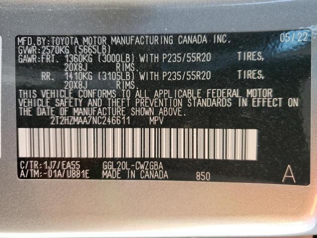 2T2HZMAA7NC246611 Lexus RX 350