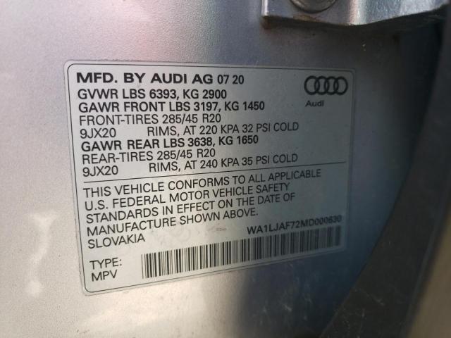 WA1LJAF72MD000630 Audi Q7 Premium Plus