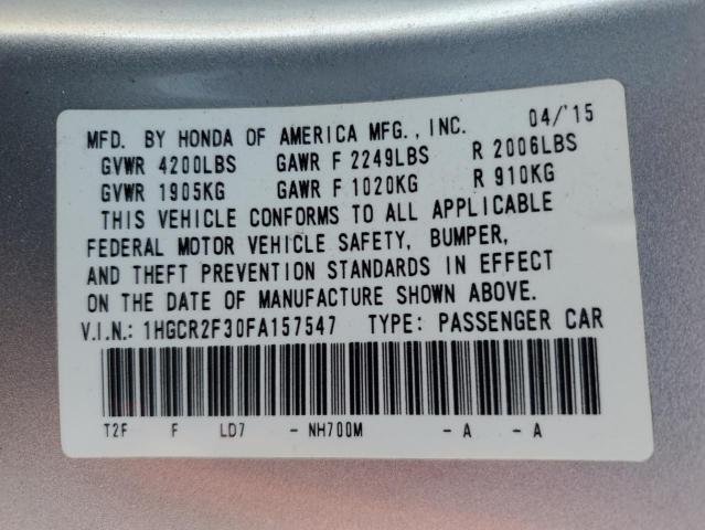 1HGCR2F30FA157547 Honda ACCORD LX