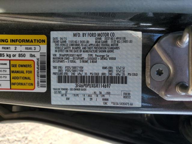 3FA6P0PUXGR114697 Ford Fusion Se Phev