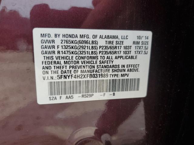 5FNYF4H2XFB031989 Honda PILOT LX