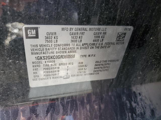 1GKS2GKC0GR360558 GMC Yukon Xl K1500 Slt