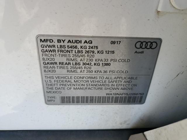 WA1BNAFY5J2059753 Audi Q5 Premium Plus