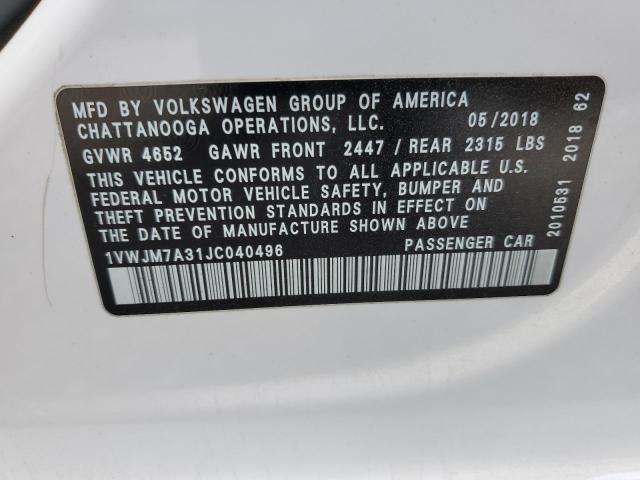 1VWJM7A31JC040496 Volkswagen Passat Gt