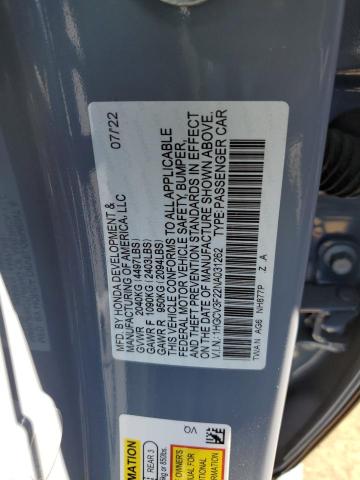 1HGCV3F22NA031262 Honda Accord Hybrid Sport