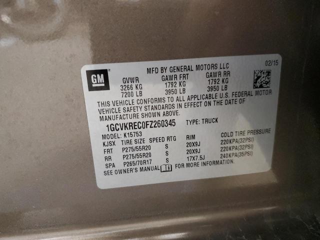 1GCVKREC0FZ260345 Chevrolet Silverado K1500 Lt