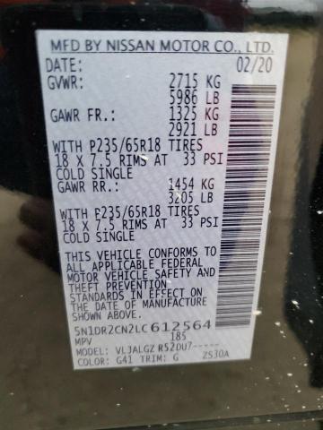 5N1DR2CN2LC612564 Nissan Pathfinder Sl