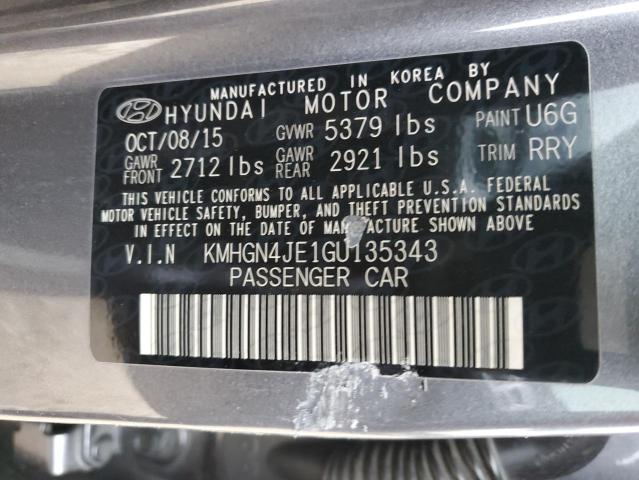 KMHGN4JE1GU135343 Hyundai Genesis 3.8l