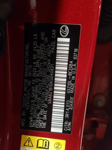 58ABZ1B10KU040931 Lexus ES 350