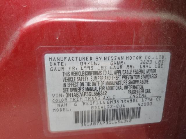 3N1AB7AP3GL656342 Nissan SENTRA S
