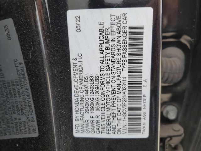 1HGCV3F22NA023114 Honda Accord Hybrid Sport
