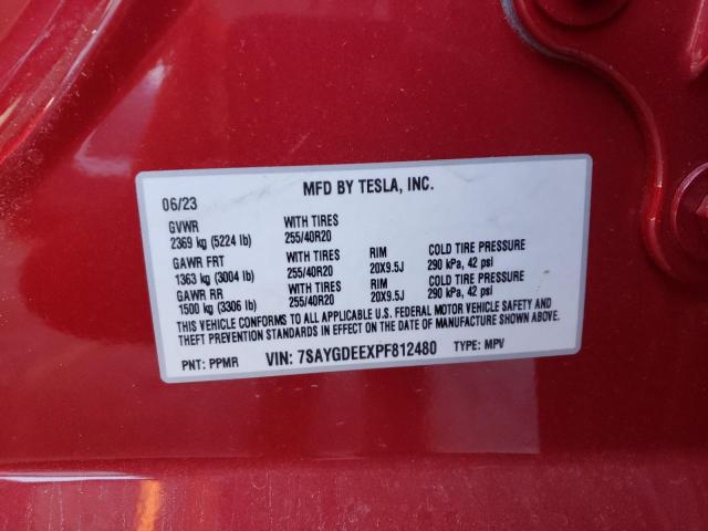7SAYGDEEXPF812480 Tesla Model Y