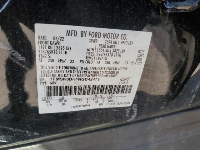 1FMSK8DH1NGB42479 Ford EXPLORER XLT